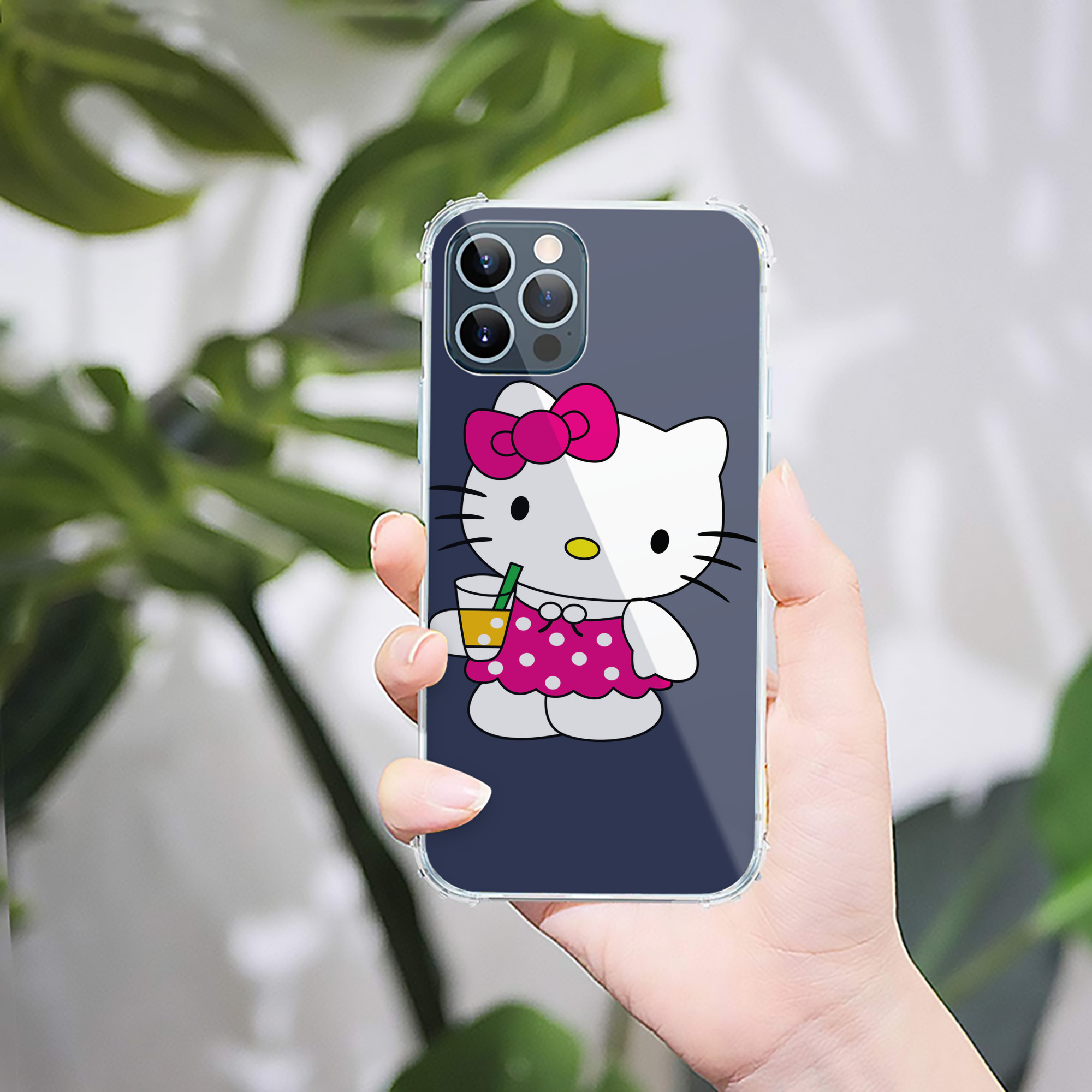 （画像用） Hello Kitty ハローキティ 【iPhone 12シリーズ対応】透明スマホケース（クリアソフトケース）